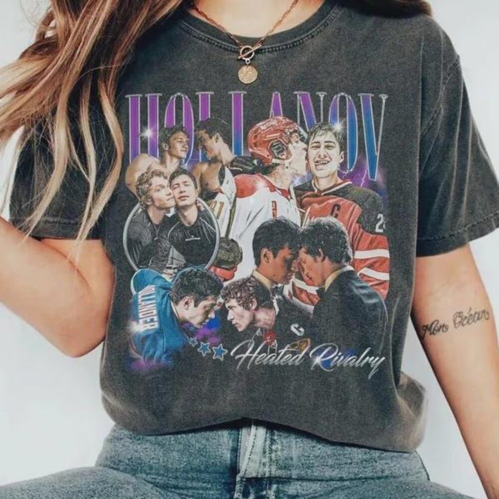 Hollanov Heated Rivalry Vintage T-Shirt for Hockey Romance Fans